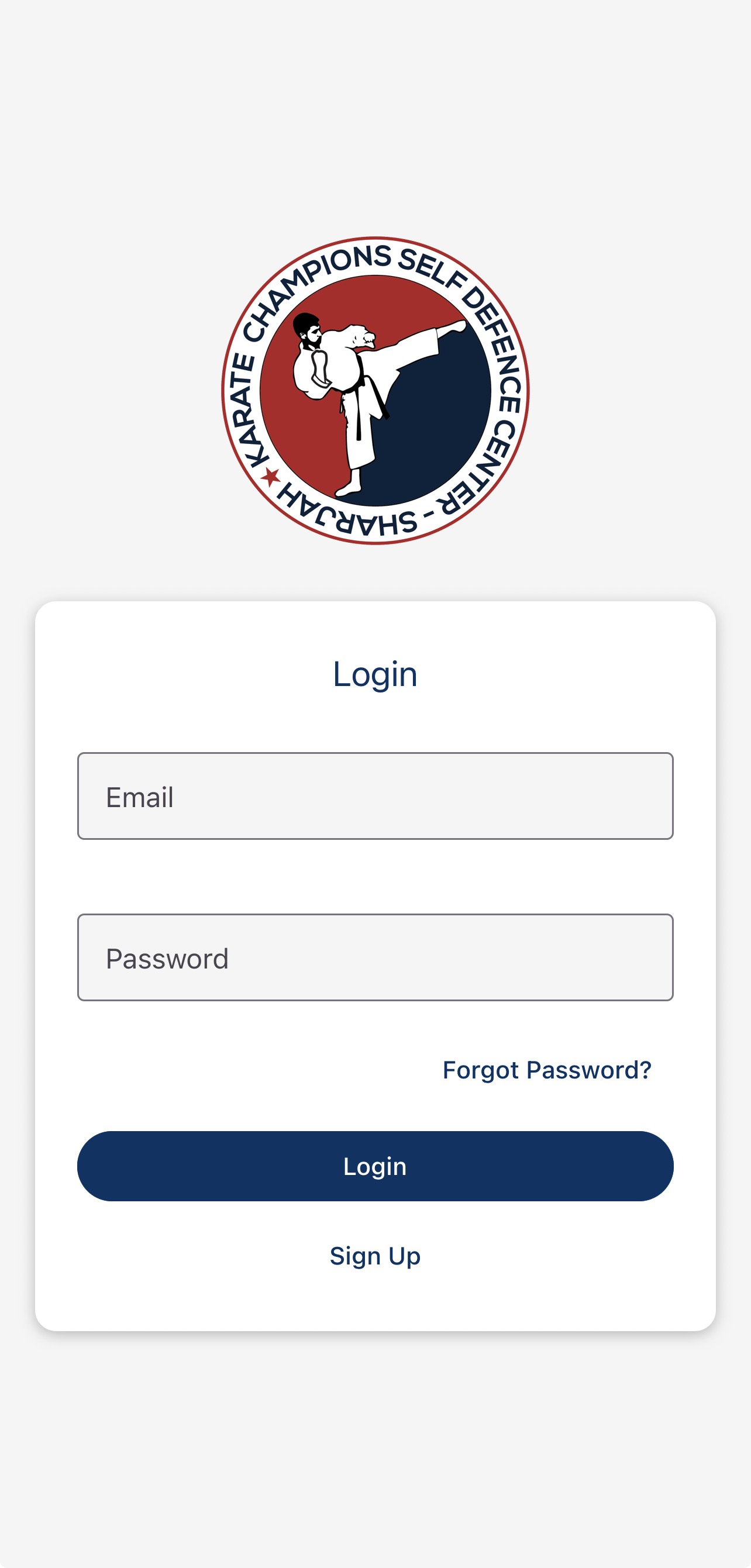 Login screen